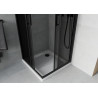 Mexen Rio kvadratna tuš kabina 90 x 90 cm, grafitna, črna + pladenj Flat, bel - 860-090-090-70-40-4010B
