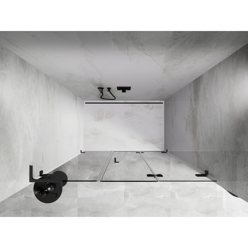 Mexen Lunar-F L foldable shower door right 130 cm, transparent, gun metal - 836SL-130-050-95-00-P