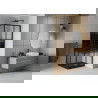 Mexen Rio cabine de douche carrée 90 x 90 cm, bandes noires, noir + receveur Flat, noir - 860-090-090-70-20-4070B