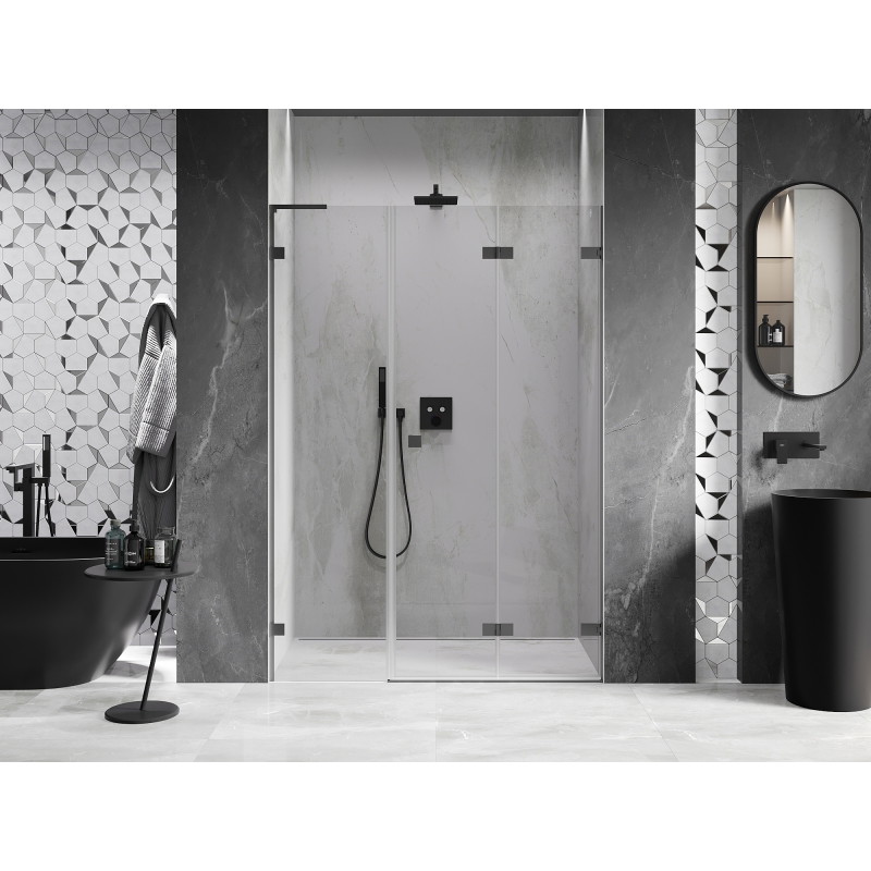 Mexen Lunar-F L drzwi prysznicowe składane prawe 150 cm, transparent, gun metal - 836SL-150-050-95-00-P