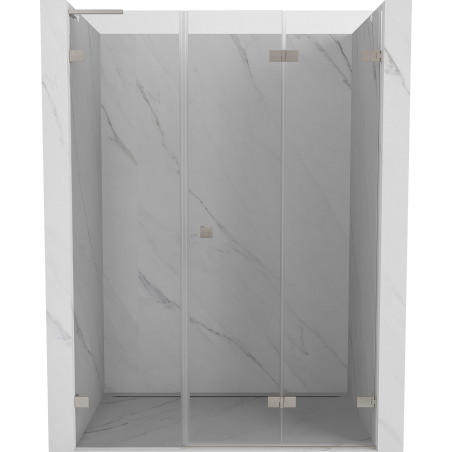 Mexen Lunar-F L drzwi prysznicowe składane prawe 120 cm, transparent, nikiel szczotkowany - 836SL-120-050-97-00-P