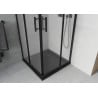 Mexen Rio cabine de douche carrée 80 x 80 cm, givrée, noire + receveur Flat, noir - 860-080-080-70-30-4070B