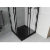Mexen Rio cabine de douche carrée 80 x 80 cm, givrée, noire + receveur Flat, noir - 860-080-080-70-30-4070B