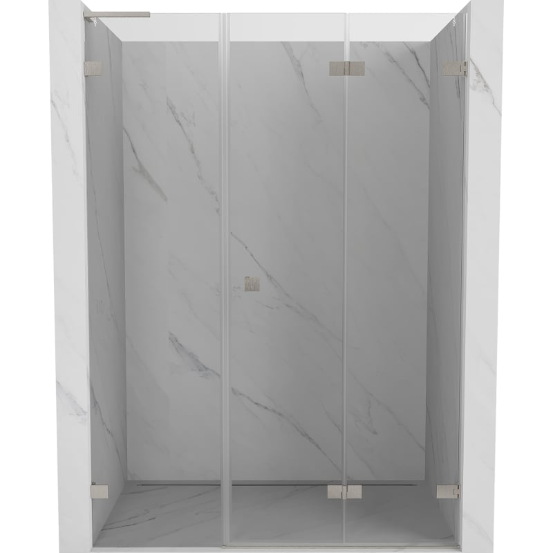 Mexen Lunar-F L Folding Shower Door Right 145 cm, Transparent, Brushed Nickel - 836SL-145-050-97-00-P