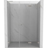 Mexen Lunar-F L drzwi prysznicowe składane prawe 145 cm, transparent, nikiel szczotkowany - 836SL-145-050-97-00-P