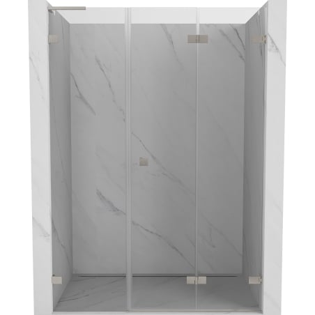 Mexen Lunar-F L drzwi prysznicowe składane prawe 150 cm, transparent, nikiel szczotkowany - 836SL-150-050-97-00-P