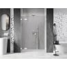 Mexen Lunar L 130 cm Left Hinged Shower Door, Transparent, White - 834SL-130-050-20-00-L