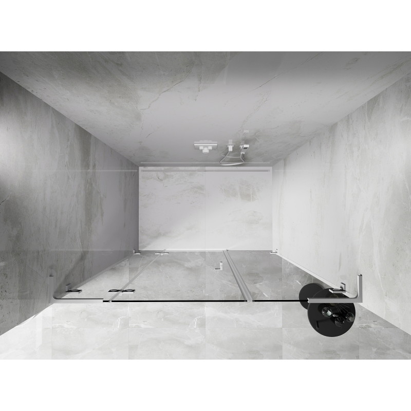 Mexen Lunar L dušiuks uksed, vasakukäelised, 140 cm, läbipaistev, valged - 834SL-140-050-20-00-L