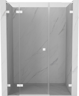 Mexen Lunar L lijeva preklopna tuš vrata 150 cm, prozirna, bijela - 834SL-150-050-20-00-L