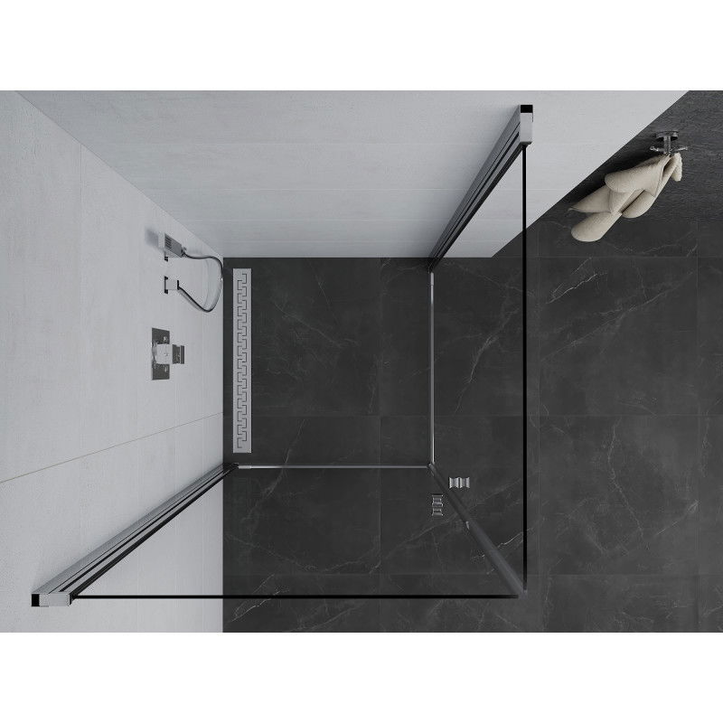 Mexen Pretoria Duo cabine de douche pivotante 90 x 90 cm, transparent, chrome - 852-090-090-02-00