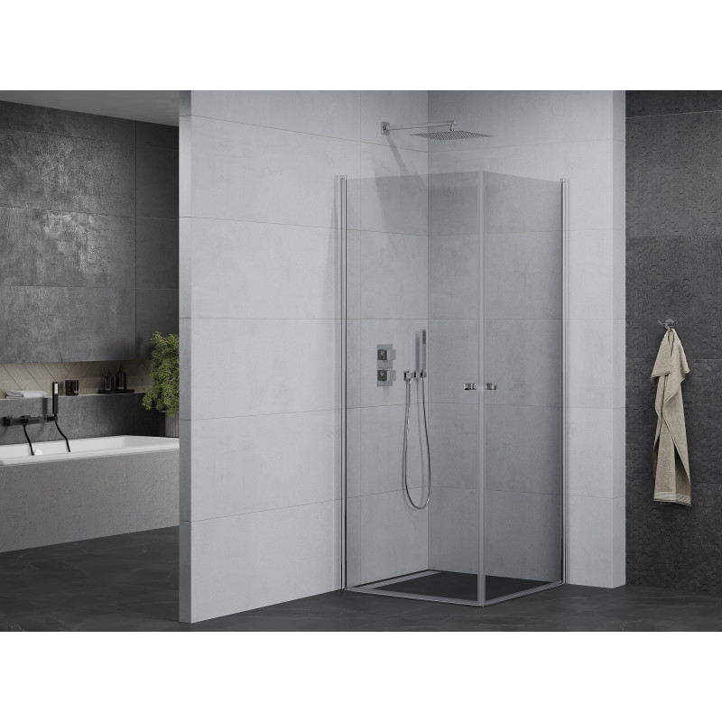 Mexen Pretoria Duo Duschkabine, schwenkbar, 90 x 90 cm, transparent, Chrom - 852-090-090-02-00