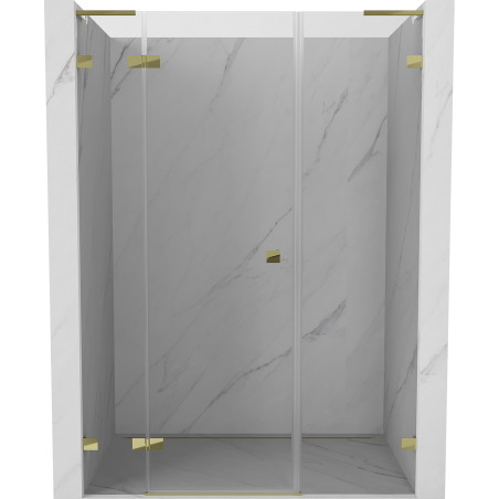 Mexen Lunar L dušišiuksed vasakukäelised 135 cm, läbipaistev, kuldne - 834SL-135-050-50-00-L