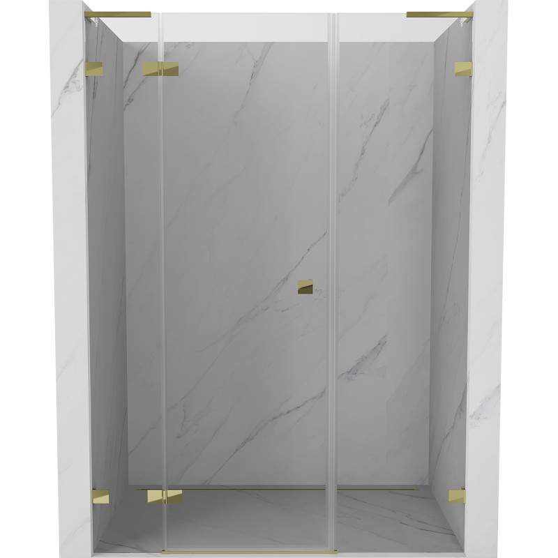Mexen Lunar L dušiuks, vasakukäeline 150 cm, läbipaistev, kuldne - 834SL-150-050-50-00-L