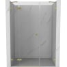 Mexen Lunar puerta de ducha abatible izquierda 150 cm, transparente, oro cepillado - 834S-150-050-55-00-L