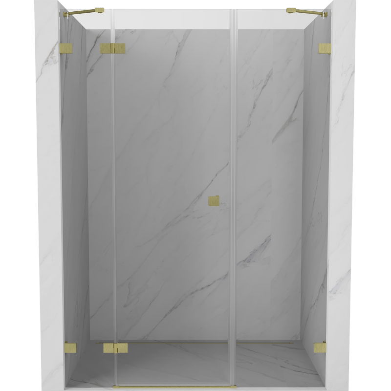 Mexen Lunar Duschschwingtür links 155 cm, transparent, gebürstetes Gold - 834S-155-050-55-00-L