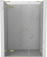Mexen Lunar left swing shower door 155 cm, transparent, brushed gold - 834S-155-050-55-00-L