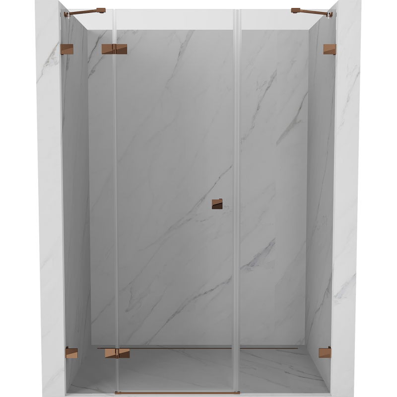 Mexen Lunar douchedeur links 135 cm, transparant, roze goud - 834S-135-050-60-00-L