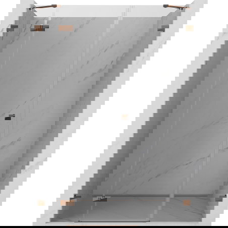 Mexen Lunar left hinged shower door 140 cm, transparent, pink gold - 834S-140-050-60-00-L