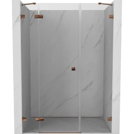 Mexen Lunar Left Hinged Shower Door 155 cm, Transparent, Rose Gold - 834S-155-050-60-00-L