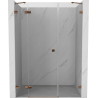 Mexen Lunar vasakpoolne duššiuks, avatav, 160 cm, läbipaistev, roosa kuld - 834S-160-050-60-00-L