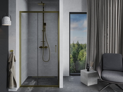 Mexen Apia schuif douchedeur 100 cm, transparant, goud - 845-100-000-50-00