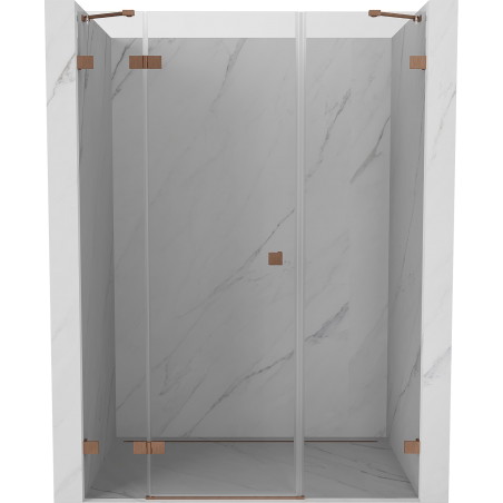 Mexen Lunar vasak 120 cm pööratav dušiuks, läbipaistev, harjatud vask - 834S-120-050-65-00-L