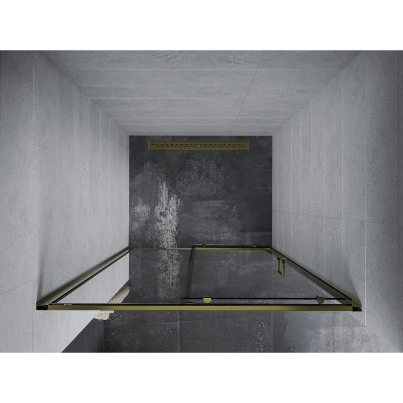 Mexen Apia puerta de ducha corredera 95 cm, transparente, dorado - 845-095-000-50-00
