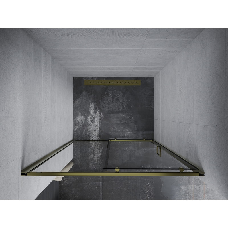 Mexen Apia schuif douchedeur 105 cm, transparant, goud - 845-105-000-50-00