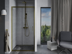 Mexen Apia sliding shower door 110 cm, transparent, gold - 845-110-000-50-00