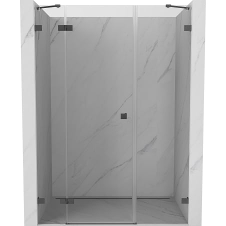 Mexen Lunar left-hinged shower doors 135 cm, transparent, brushed gun gray - 834S-135-050-66-00-L