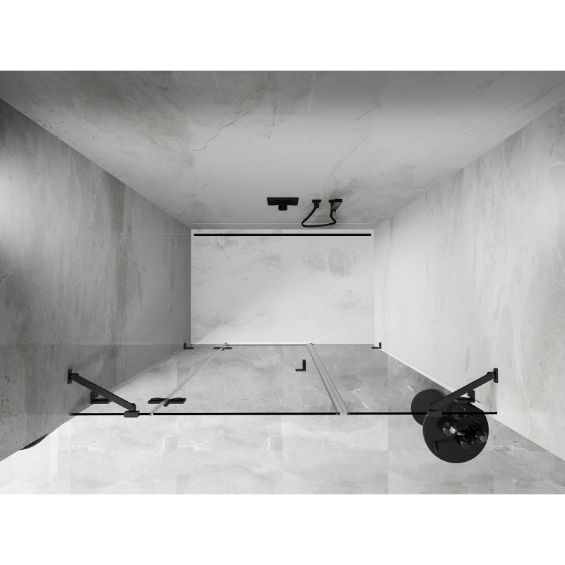 Mexen Lunar dušinurga uksed vasak 140 cm, läbipaistev, gun gray harjatud - 834S-140-050-66-00-L