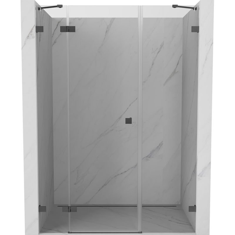 Mexen Lunar draaideur voor douche links 150 cm, transparant, geborsteld geweergrijs - 834S-150-050-66-00-L