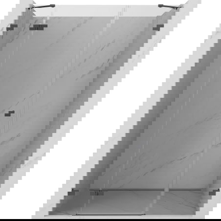 Mexen Lunar Duschdier Lénks opklapbar 150 cm, transparent, gebierstete Geweeggrau - 834S-150-050-66-00-L