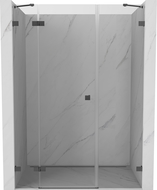 Mexen Lunar douchedeur draaibaar links 155 cm, transparant, geborsteld gun gray - 834S-155-050-66-00-L