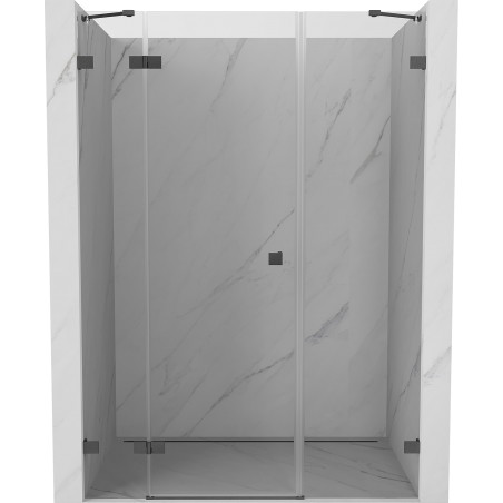 Mexen Lunar duššiuksed vasakutihendusega 160 cm, läbipaistev, harjatud gun gray - 834S-160-050-66-00-L