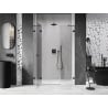 Mexen Lunar Left-Swing Shower Door 125 cm, Transparent, Black - 834S-125-050-70-00-L