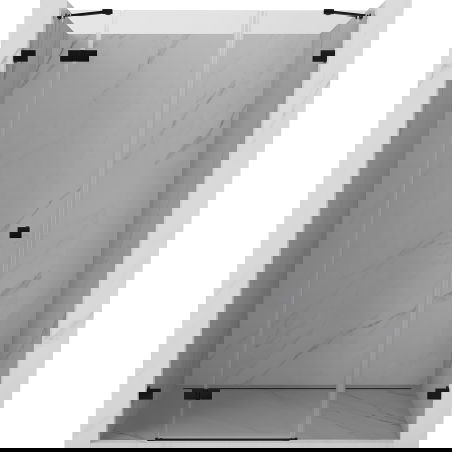 Mexen Lunar douchedeur scharnierend links 130 cm, transparant, zwart - 834S-130-050-70-00-L