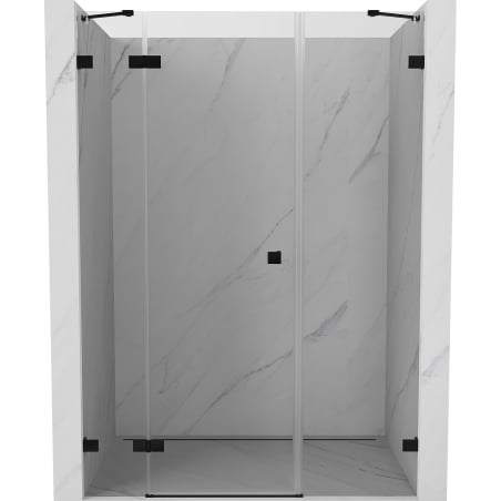 Mexen Lunar left hinged shower door 140 cm, transparent, black - 834S-140-050-70-00-L