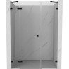 Mexen Lunar dušinurkadel uksed, vasak, 150 cm, läbipaistev, must - 834S-150-050-70-00-L