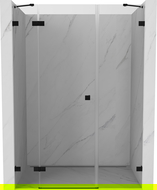 Mexen Lunar draaideur links 155 cm, transparant, zwart - 834S-155-050-70-00-L