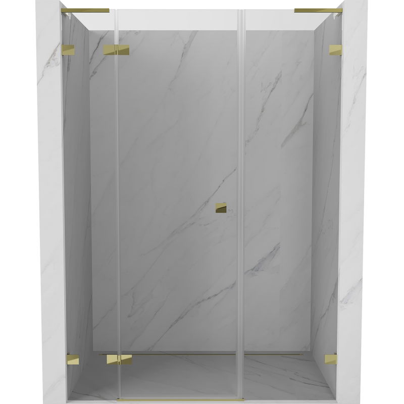 Mexen Lunar L links öffnende Duschabtrennung 155 cm, transparent, gold - 834SL-155-050-50-00-L