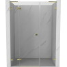 Mexen Lunar L dušiuksed vasakpoolsed 160 cm, läbipaistev, kuldsed - 834SL-160-050-50-00-L