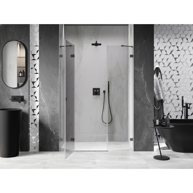 Mexen Lunar vasakule avatavad dušiuksed 145 cm, läbipaistev, gun metal - 834S-145-050-95-00-L