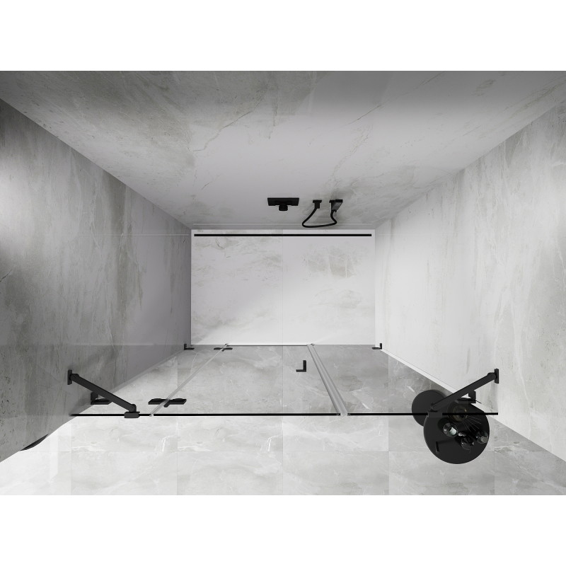 Mexen Lunar vasakule avatavad dušiuksed 145 cm, läbipaistev, gun metal - 834S-145-050-95-00-L