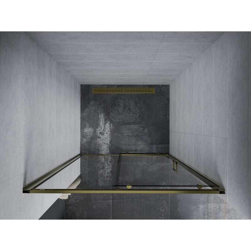 Mexen Apia skjutdörr i dusch 140 cm, transparent, guld - 845-140-000-50-00