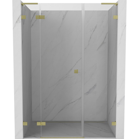 Mexen Lunar L dušiuks lükanduks vasak 120 cm, läbipaistev, harjatud kuldne - 834SL-120-050-55-00-L