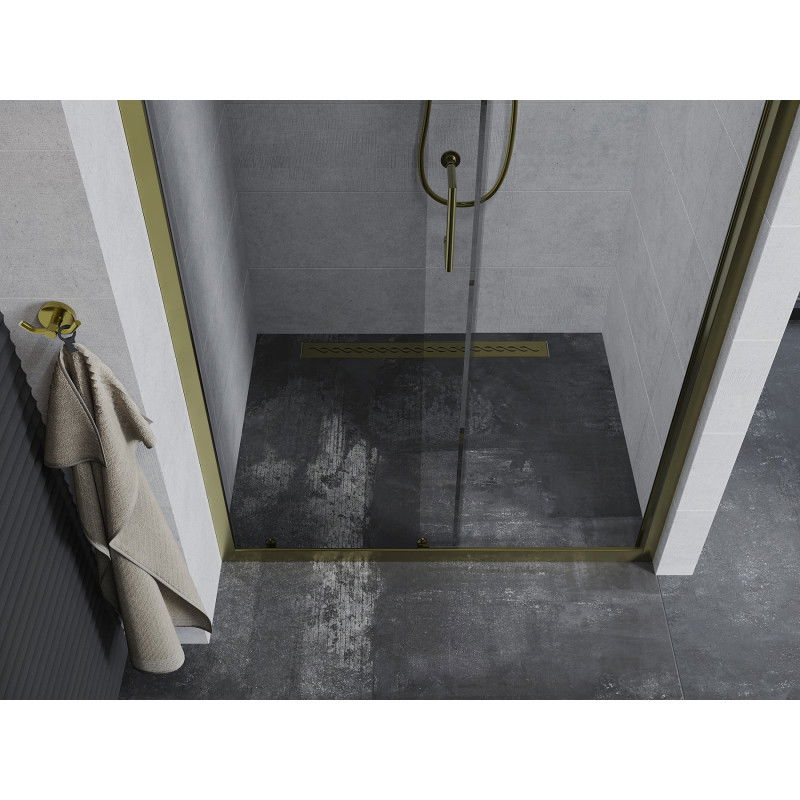 Mexen Apia porte de douche coulissantes 145 cm, transparentes, dorées - 845-145-000-50-00