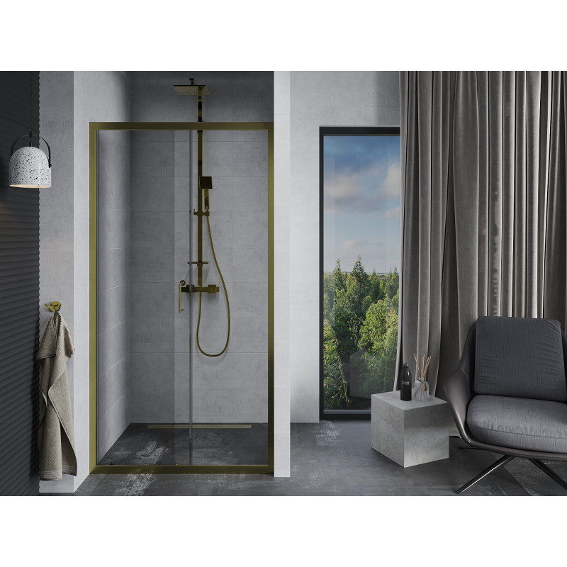 Mexen Apia porte de douche coulissante 150 cm, transparent, or - 845-150-000-50-00