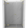 Mexen Lunar L dušiuksed vasak 130 cm, läbipaistev, kuldne harjatud - 834SL-130-050-55-00-L