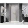 Mexen Lunar L drzwi prysznicowe uchylne lewe 130 cm, transparent, złote szczotkowane - 834SL-130-050-55-00-L